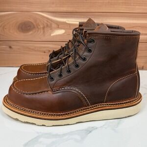 Red Wing 1907 Moc Toe Copper Rough & Tough Leather Boots Mens Size 8D USA